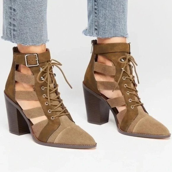 Free People Shoes - Free People Vegan Leather Cameilla Ankle Heels‎